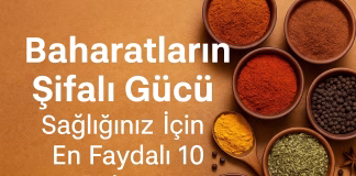 Baharatların Şifalı Gücü: Sağlığınız İçin En Faydalı 10 Baharat Baharatların şifalı gücü sağlığınız için en faydalı 10 baharat görseli; renkli baharat kaseleri ve ahşap arka plan.