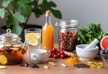 Damar Temizliği İçin Etkili Bitki Bazlı Detoks Kürleri: Doğal Yöntemlerle Dolaşımı Güçlendirin Damar temizleyici detoks kürleri için doğal bitkiler, limon, sarımsak, zerdeçal ve bitki çayı.
