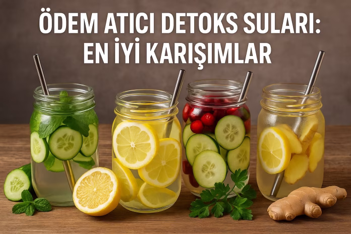 Dört farklı malzemeyle hazırlanmış ödem atıcı detoks suları